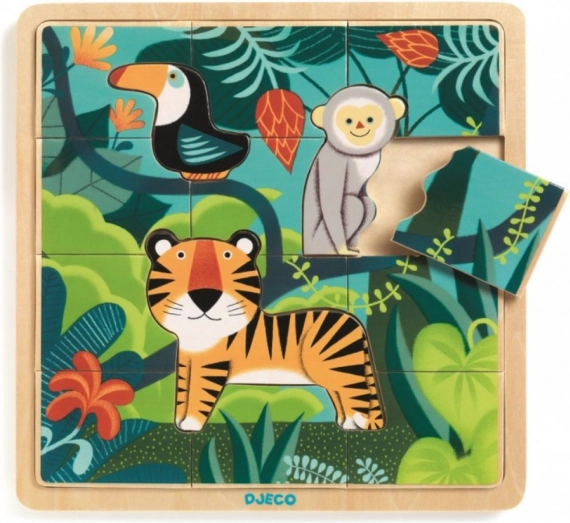 Houten puzzel Tijger en vrienden
