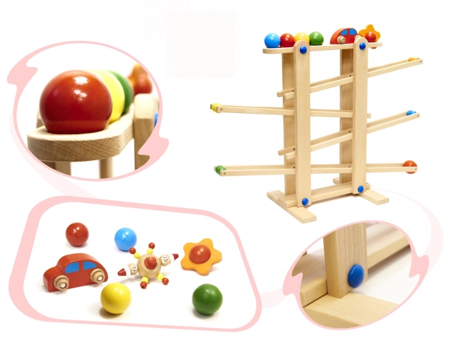 Houten montessori knikkerbaan XXL