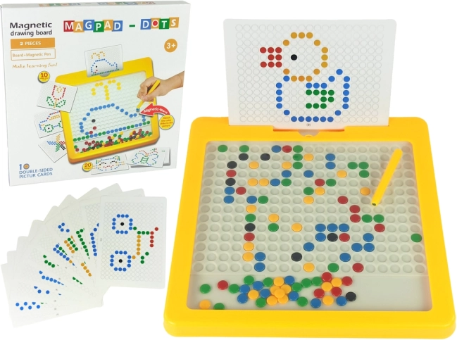 Magnetisch bord met 100 kralen geel