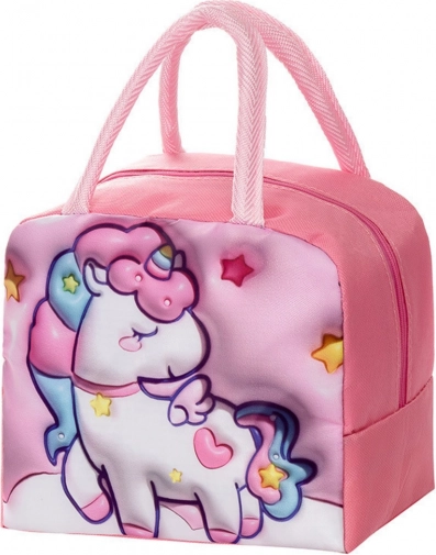 Thermo lunchtas met eenhoorn, roze, 23 cm