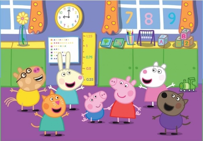Puzzel 2 x 60 stukjes Super Kleur Peppa Pig