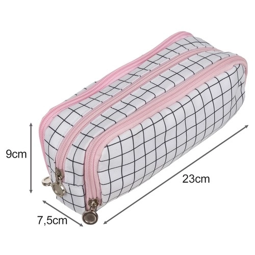 Driedubbele etui - geruite Maaleo24514
