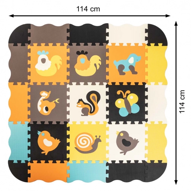 Educatieve schuim puzzelmat dieren 114 x 114 cm 25 stukken
