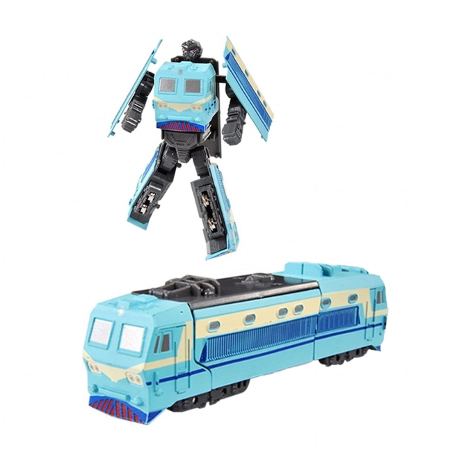 Metalen robot om te bouwen locomotief blauw