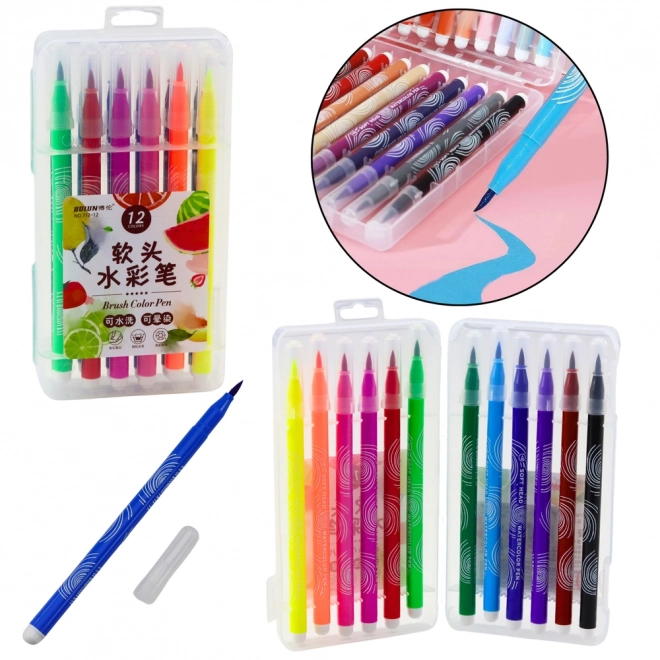 Aquarel stiften in organizer 12 kleuren