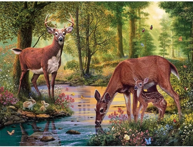 Diamond painting hert bij de beek 30 × 40 cm