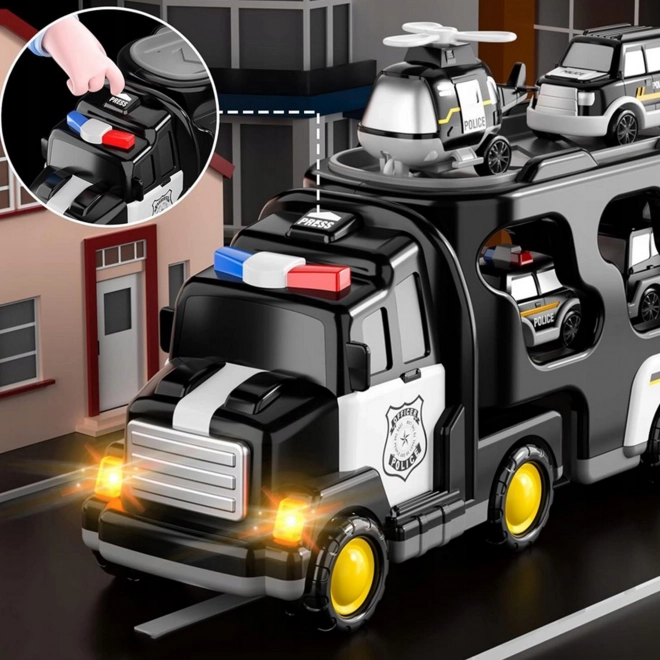 Woopie politietakelwagen met set van 5 voertuigen