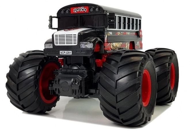 Race monster voertuig zwarte bus