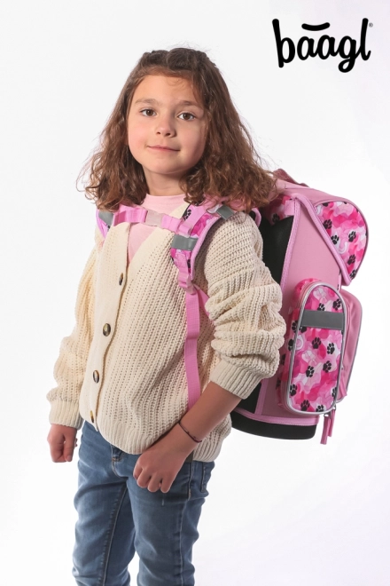 Set schoolbenodigdheden BAGGL Pootjes: rugzak, etui en zak