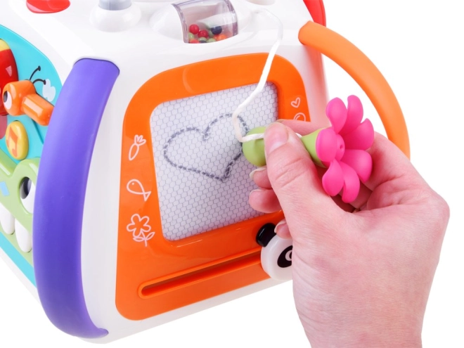 Tekenen op het mini-bord en optische animaties