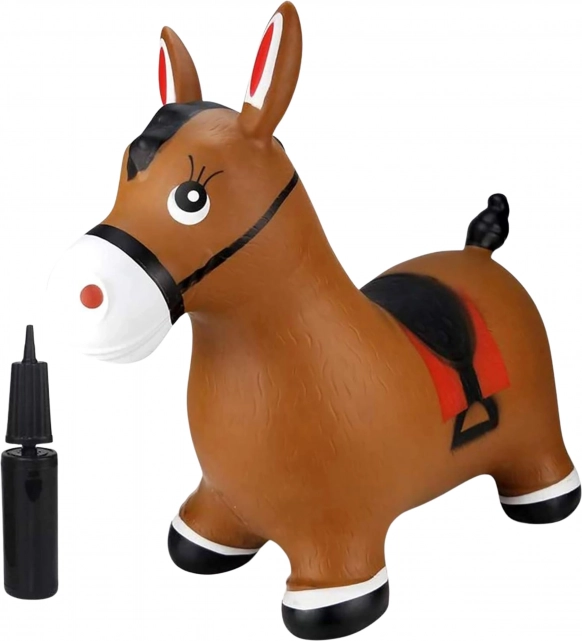 Springend rubberen paardje Woopie met pompje