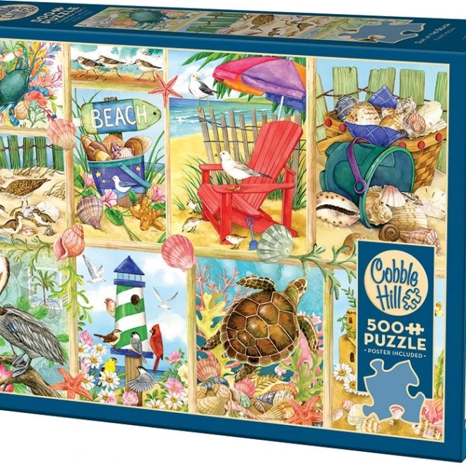 Puzzel Dag op het Strand 500 stukjes van Cobble Hill