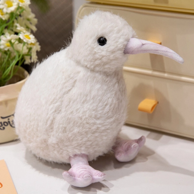 Pluchen vogel Kiwi Wit 21 cm