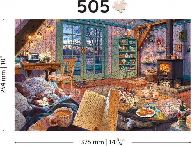 Houten puzzel knus huisje