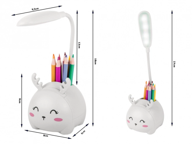Kinder nachtlampje usb organizer telefoonstandaard voor lezen wetenschap – wit