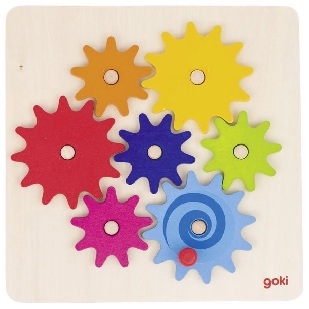 Houten spel met tandwielen Goki