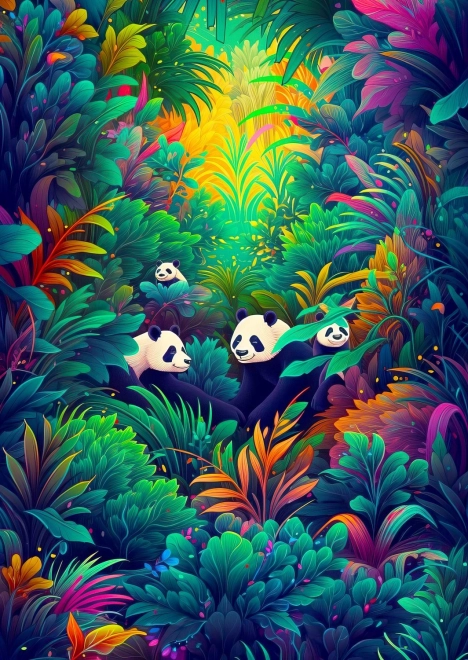 Puzzel Pandahemel 1000 Stukjes