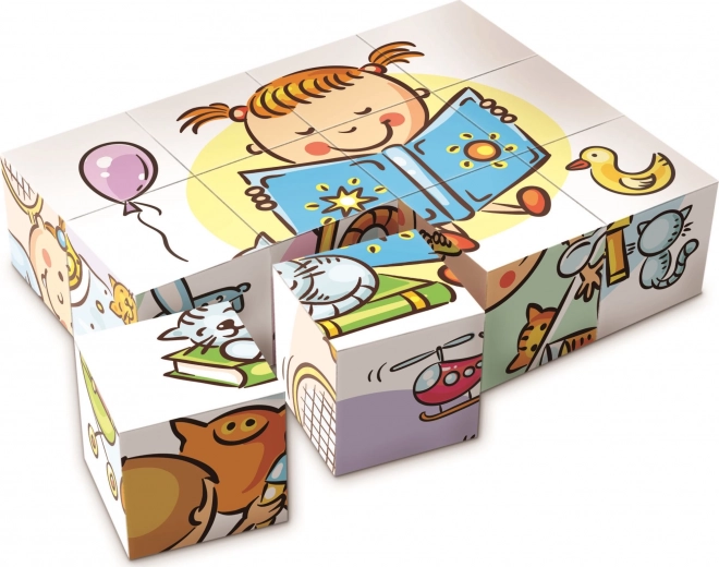Dino Mooie Dag 12 houten blokken