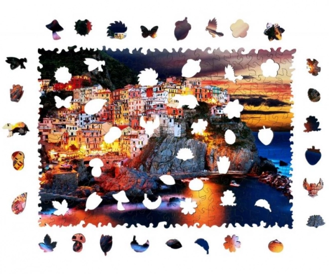 HOUTEN KLEURIGE PUZZEL - Manarola in Italië