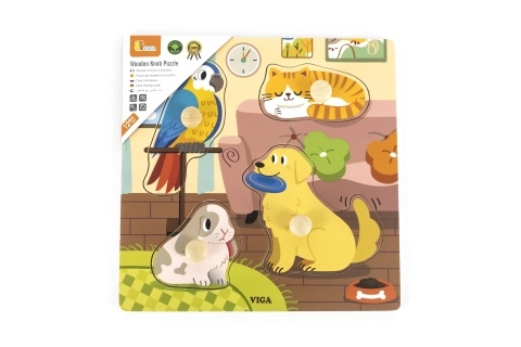 Houten puzzel - huisdieren