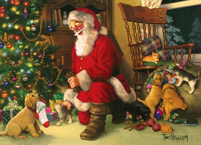 Familiepuzzel COBBLE HILL – kerstkous van de Kerstman, 350 stukjes