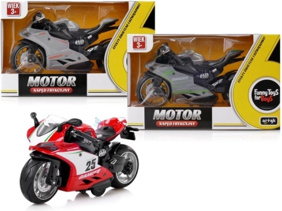 Motor met frictieaandrijving met geluid en licht