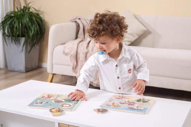 Houten insteekpuzzel - dieren