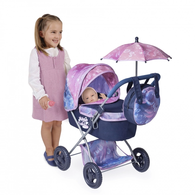 DeCuevas 85076 Opvouwbare poppenwagen met parasol en tas Magic Bubble 2024 - 60 cm
