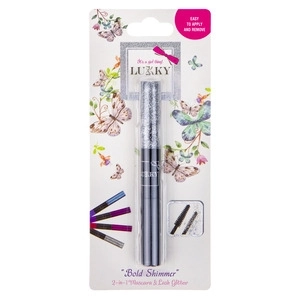 Lukky 2-in-1 mascara en glitter voor wimpers, zwart