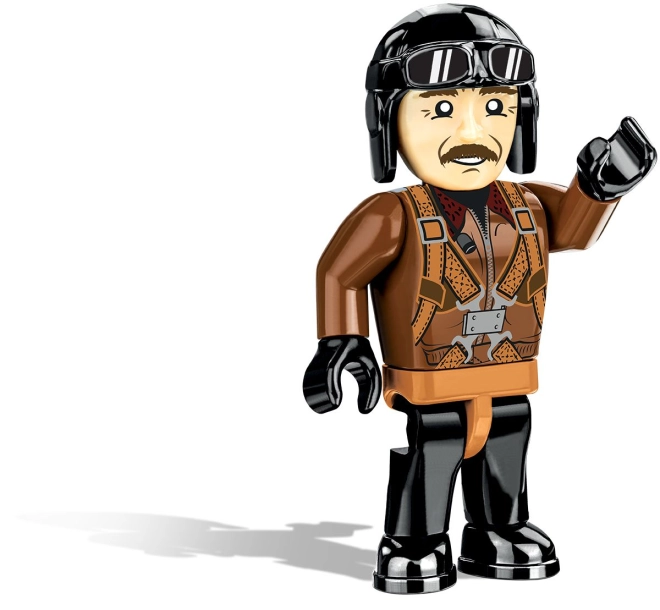 Openende cockpit, landingsgestel en pilotenfiguur