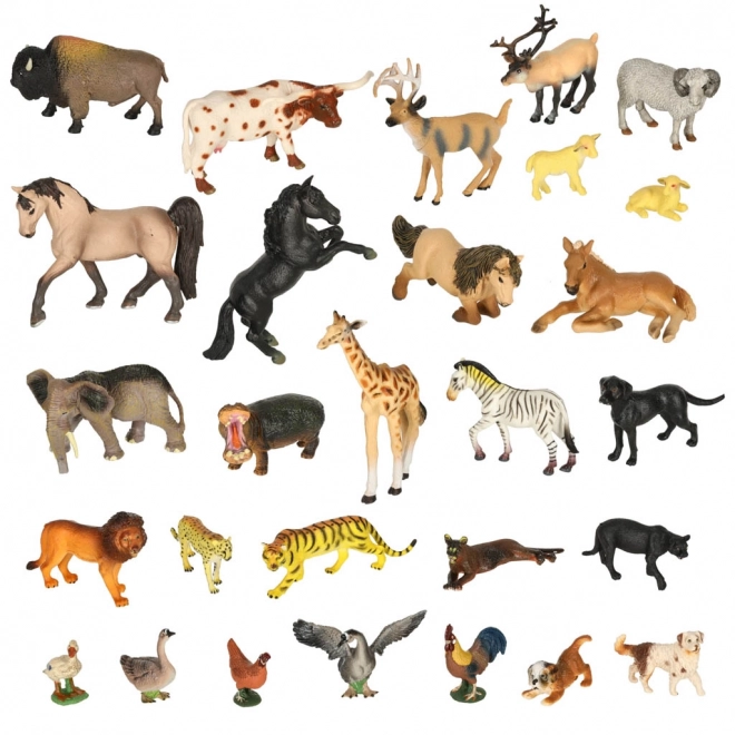 Dierenwereld set figuren - speelset 28 stuks