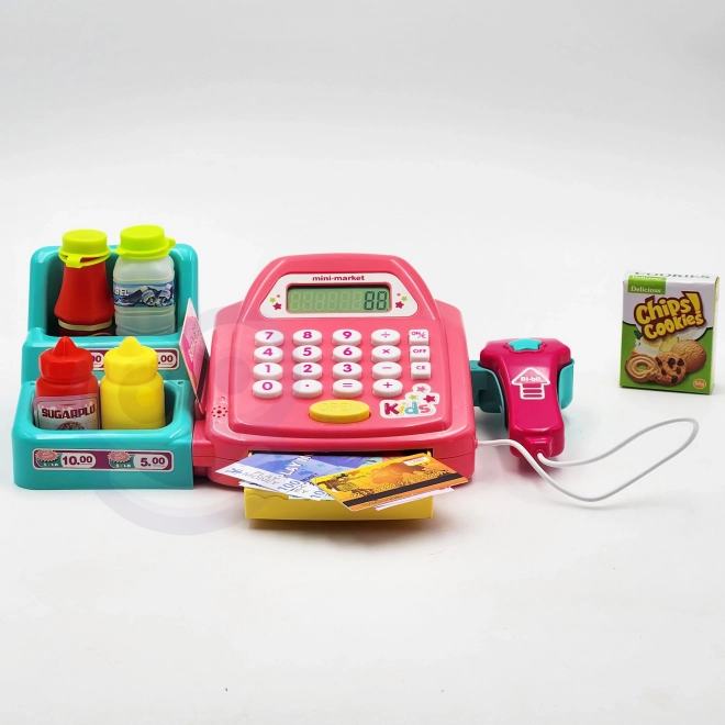 WOOPIE Kinderkassa met planken en accessoires roze