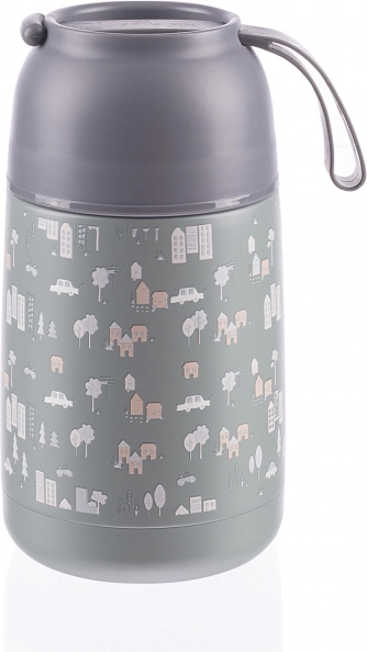 Thermos voor voedsel met siliconenhouder 620 ml, City
