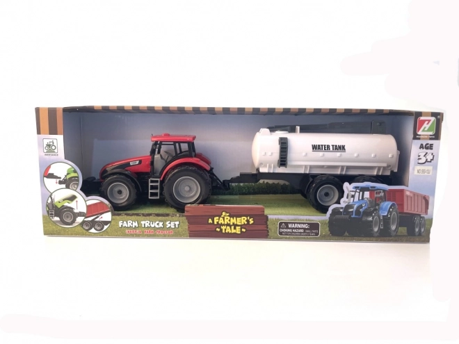 Tractor op traagheidsaandrijving met aanhanger