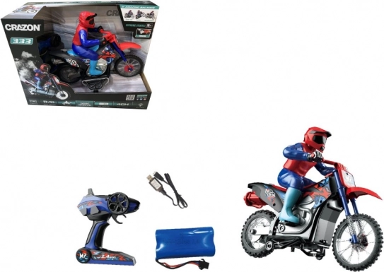 Stunt RC motor 1:10 rood met rook- en lichteffecten