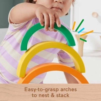 Fisher-Price houten stapelbare regenboog voor kinderen