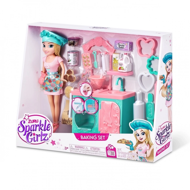 Bakset Sparkle Girlz met pop 27 cm
