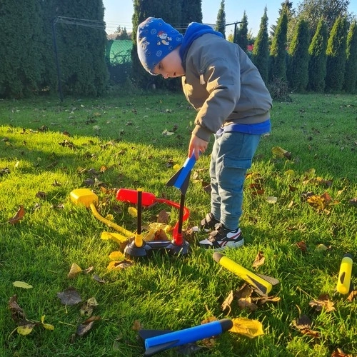 Dubbele raketlanceerder voor kinderen met pomp