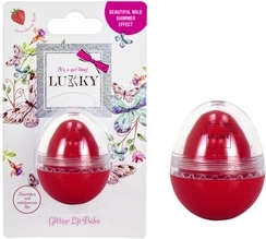Glanzende lippenbalsem in eivorm, rode roos Lukky