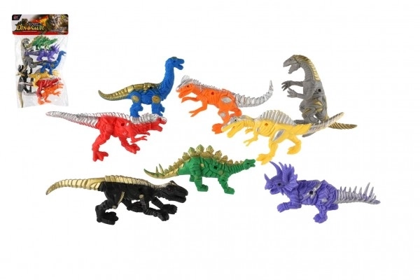 Dinosaurus/Drak 8 stuks plastic 14-17cm in zak 22x35x7cm