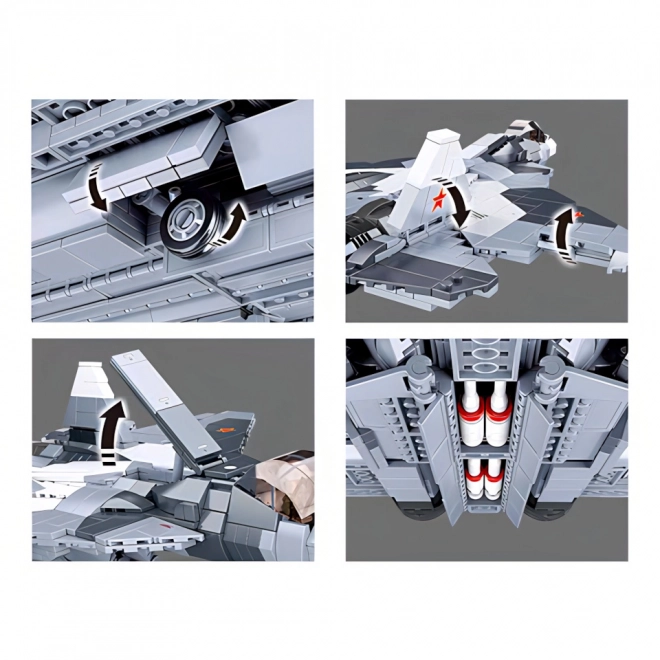 Sluban Modelbouwstenen M38-B0986 Prode Straaljager Su-57 2a01