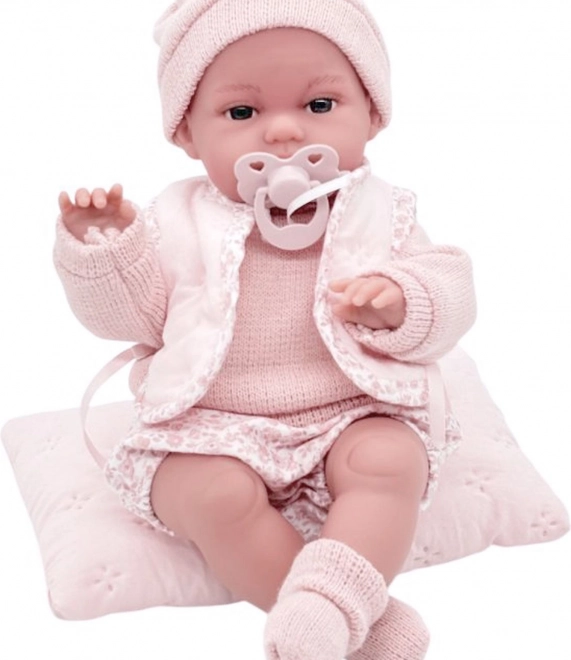 realistische babypop met bewegingsfunctie en zacht stoffen lichaam 34 cm