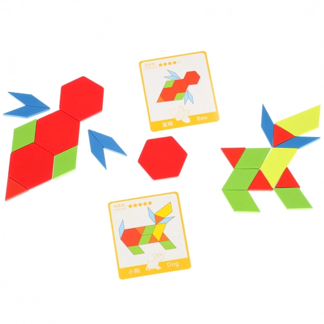 Houten montessori mozaïek - 155 onderdelen