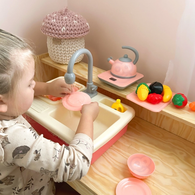 Spoelbak voor kinderen met stromend water - roze