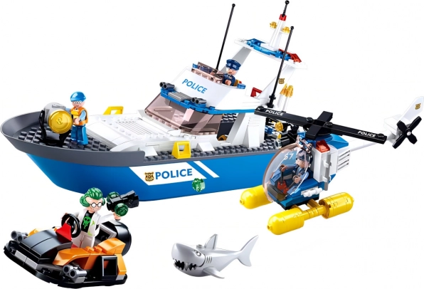 Sluban Politie Boot en Helikopter Set