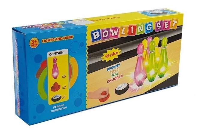 Kleurrijke bowling set met lichteffecten