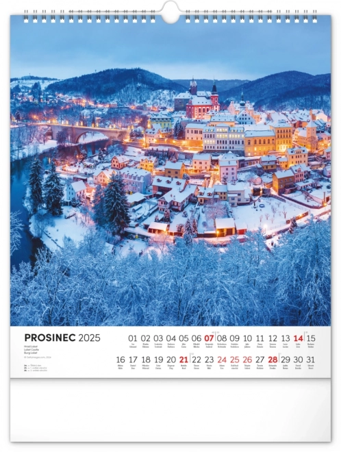 NOTIQUE Muurkalender Tsjechië 2025, 30 x 34 cm