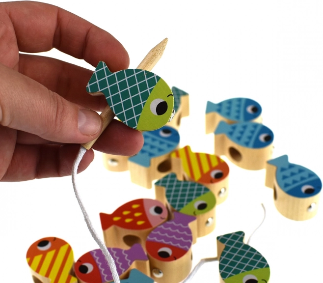 Tooky Toy Houten Spel Walvis en Visjes Multifunctioneel 4 in 1