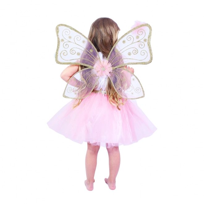 Kinderkostuum van fee met roze tutu en vleugels