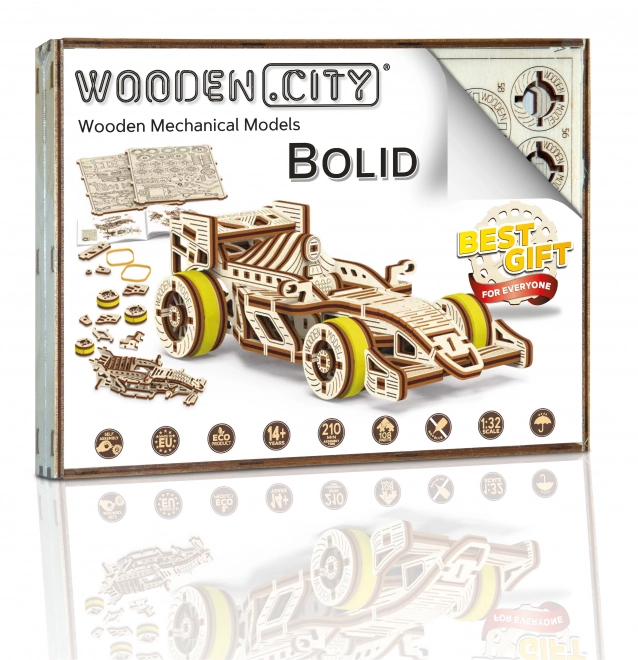 WOODEN CITY 3D puzzel Raceauto Bolid 108 onderdelen